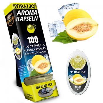 MELON ICE Aromakapseln Tobaliq Packung mit 100 Kapseln für Zigaretten, Zigarillo